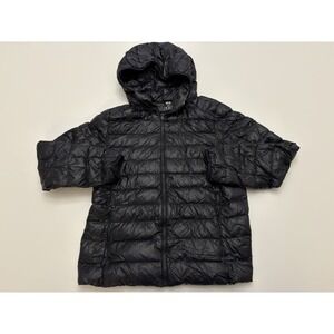 Women's Uniqlo Down Packable Black Puffer Jacket Hooded Size Large